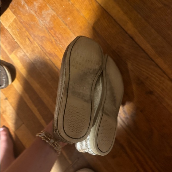 Sperry Silver Moccasin Shoes with Metallic Finish - Picture 2 of 3